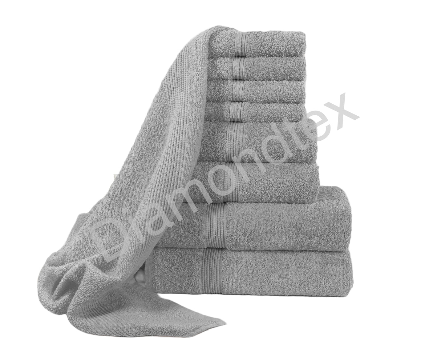 8 Piece Towel Bale Set, 100% Cotton, 2 Bath Towels, 2 Hand Towels, 4 Face Cloths, 500GSM, Durable and Absorbent, Gift Set