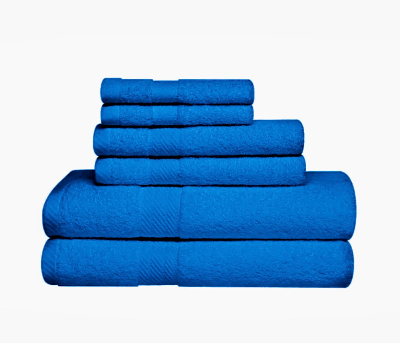 6-Piece 100% Cotton Towel Bale Set, 2 Face Cloths, 2 Hand Towels, 2 Bath Towels