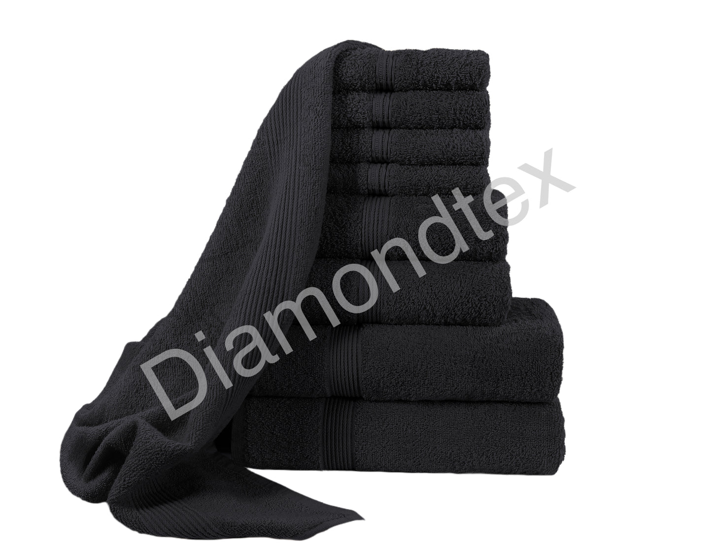 8 Piece Towel Bale Set, 100% Cotton, 2 Bath Towels, 2 Hand Towels, 4 Face Cloths, 500GSM, Durable and Absorbent, Gift Set