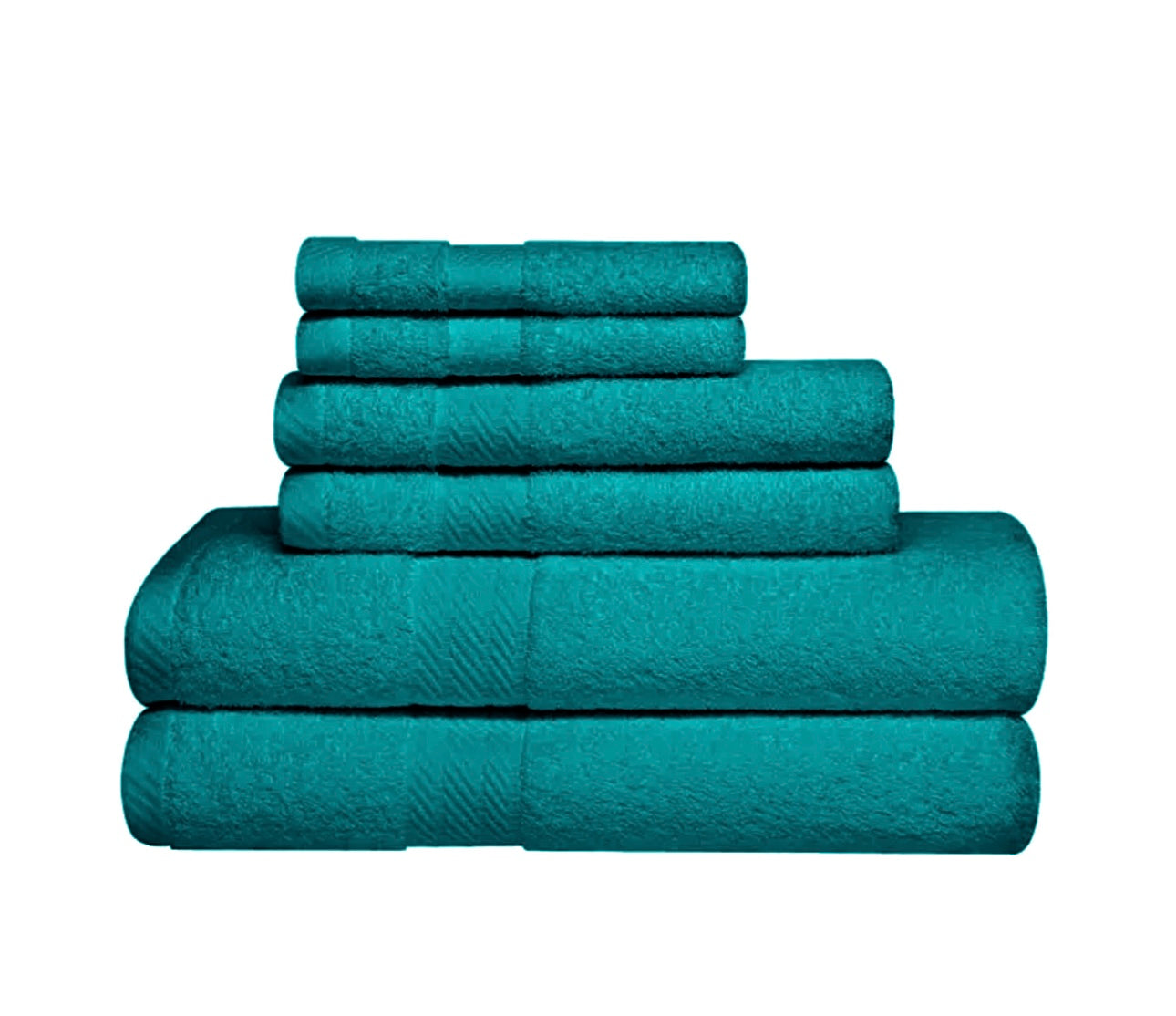 6-Piece 100% Cotton Towel Bale Set, 2 Face Cloths, 2 Hand Towels, 2 Bath Towels