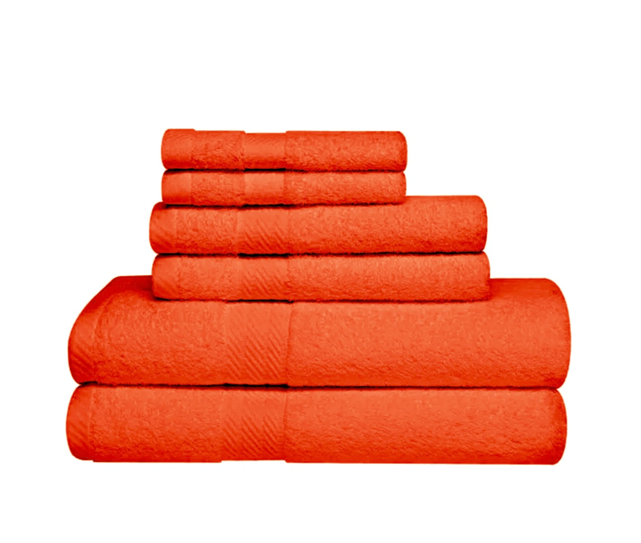 6-Piece 100% Cotton Towel Bale Set, 2 Face Cloths, 2 Hand Towels, 2 Bath Towels