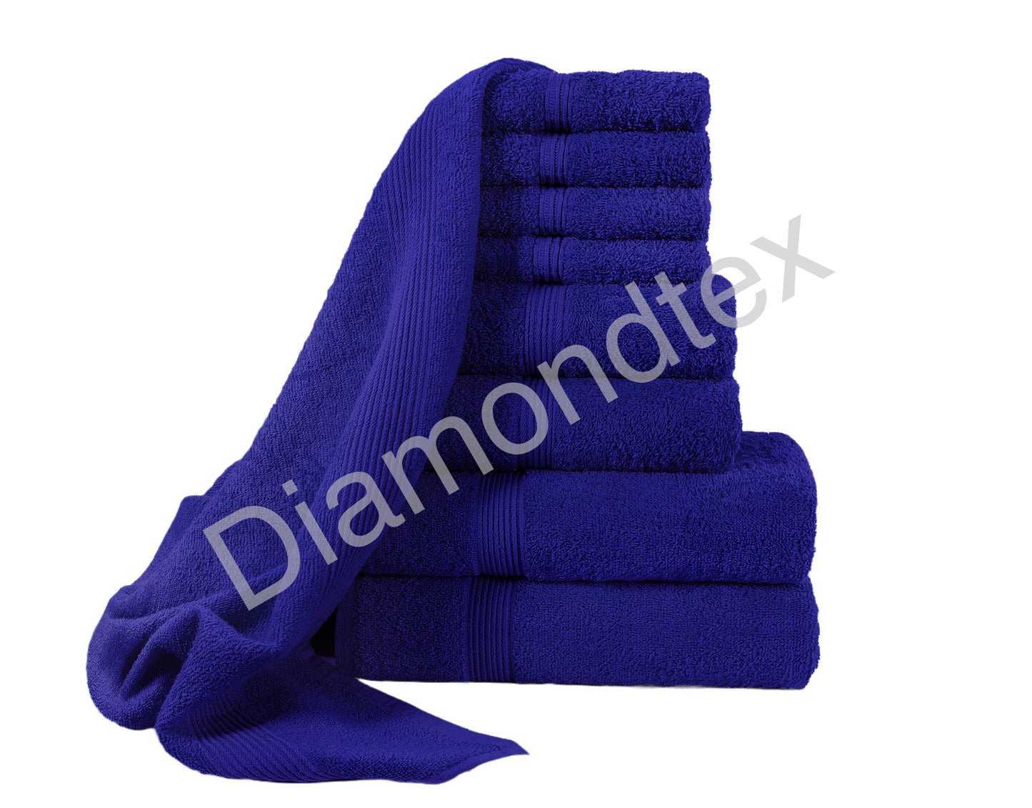 8 Piece Towel Bale Set, 100% Cotton, 2 Bath Towels, 2 Hand Towels, 4 Face Cloths, 500GSM, Durable and Absorbent, Gift Set