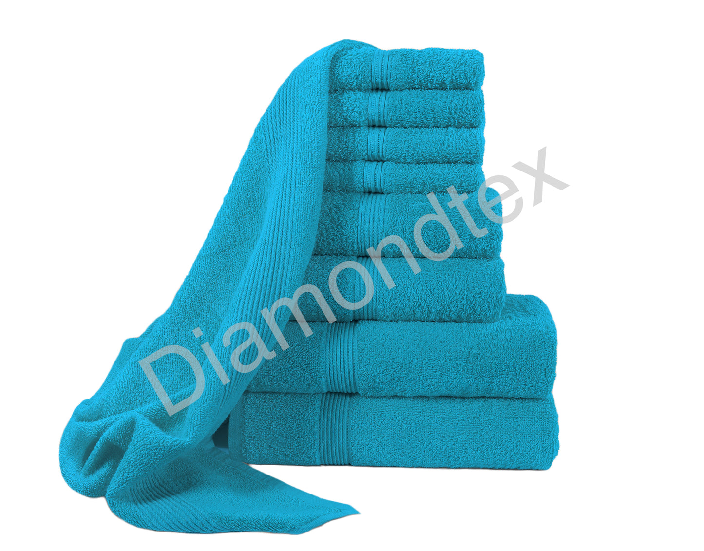 8 Piece Towel Bale Set, 100% Cotton, 2 Bath Towels, 2 Hand Towels, 4 Face Cloths, 500GSM, Durable and Absorbent, Gift Set