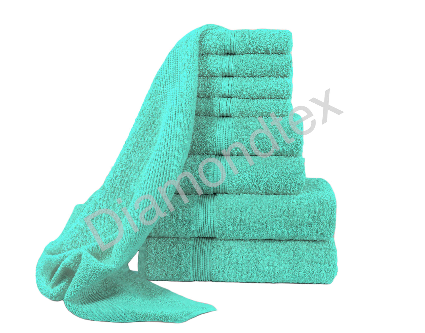 8 Piece Towel Bale Set, 100% Cotton, 2 Bath Towels, 2 Hand Towels, 4 Face Cloths, 500GSM, Durable and Absorbent, Gift Set