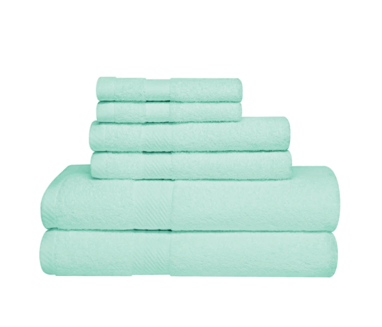 6-Piece 100% Cotton Towel Bale Set, 2 Face Cloths, 2 Hand Towels, 2 Bath Towels