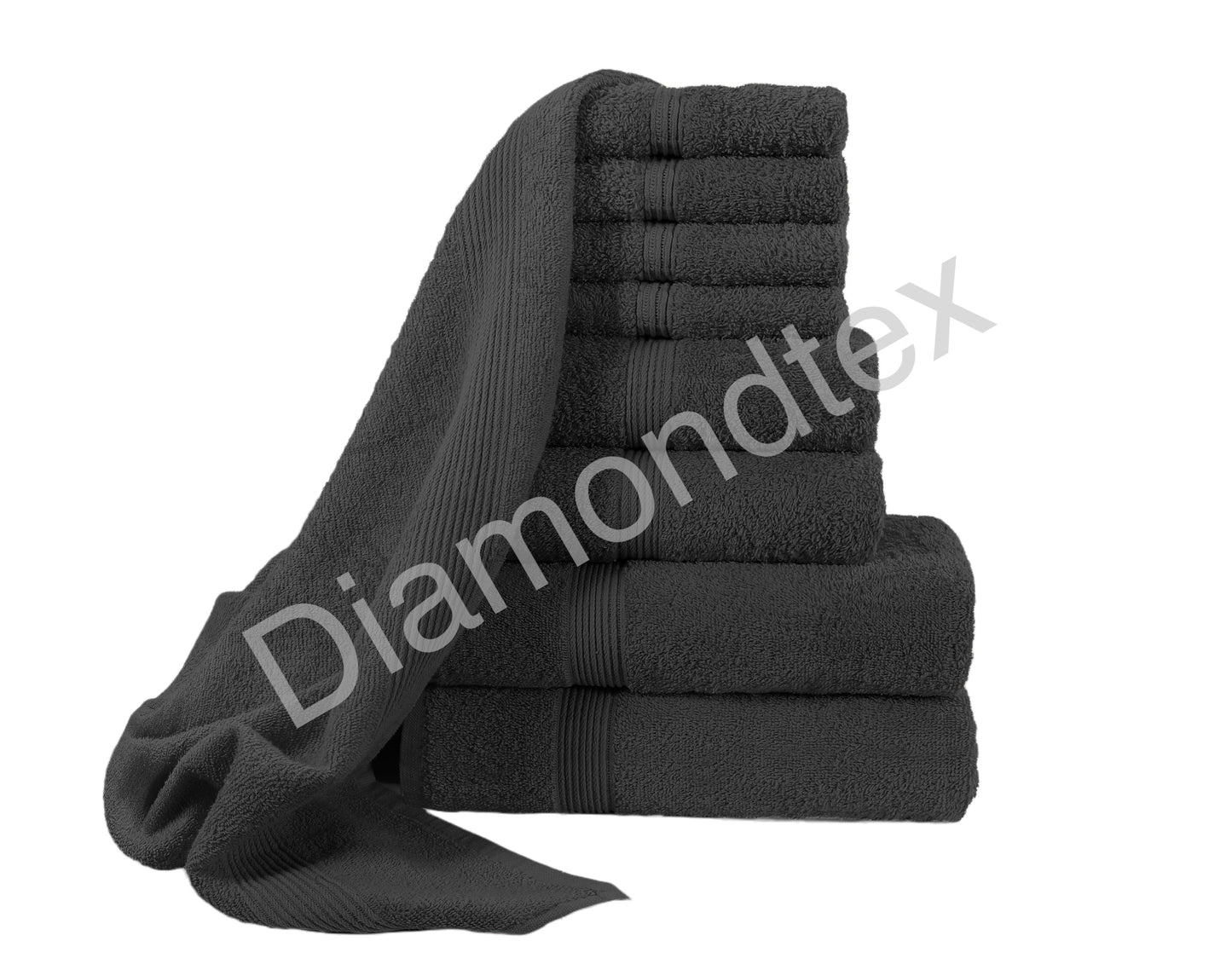 8 Piece Towel Bale Set, 100% Cotton, 2 Bath Towels, 2 Hand Towels, 4 Face Cloths, 500GSM, Durable and Absorbent, Gift Set