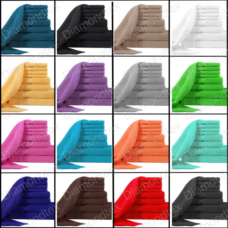 8 Piece Towel Bale Set, 100% Cotton, 2 Bath Towels, 2 Hand Towels, 4 Face Cloths, 500GSM, Durable and Absorbent, Gift Set