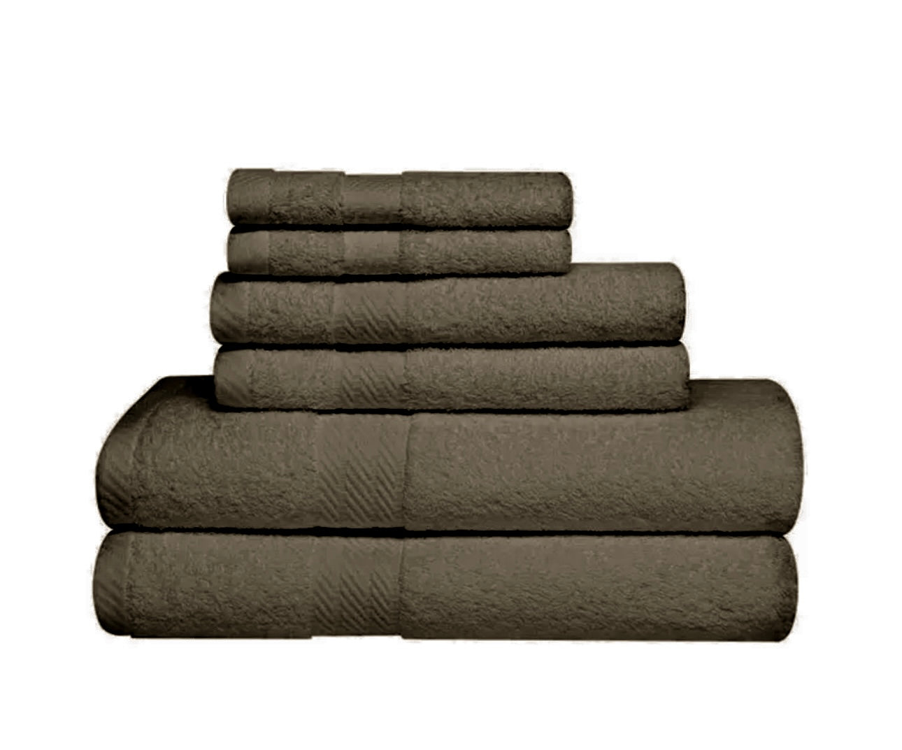 6-Piece 100% Cotton Towel Bale Set, 2 Face Cloths, 2 Hand Towels, 2 Bath Towels