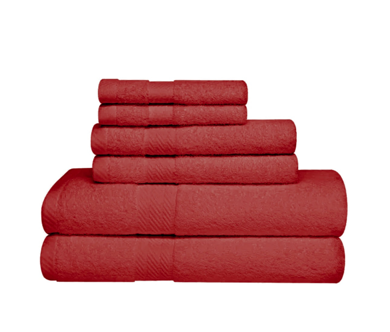 6-Piece 100% Cotton Towel Bale Set, 2 Face Cloths, 2 Hand Towels, 2 Bath Towels
