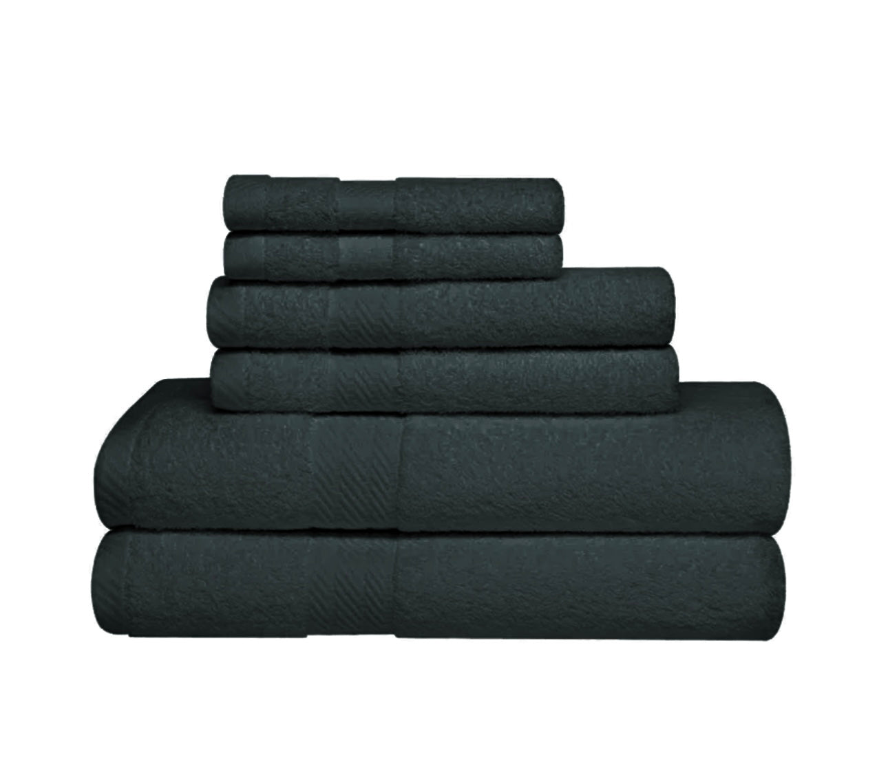 6-Piece 100% Cotton Towel Bale Set, 2 Face Cloths, 2 Hand Towels, 2 Bath Towels