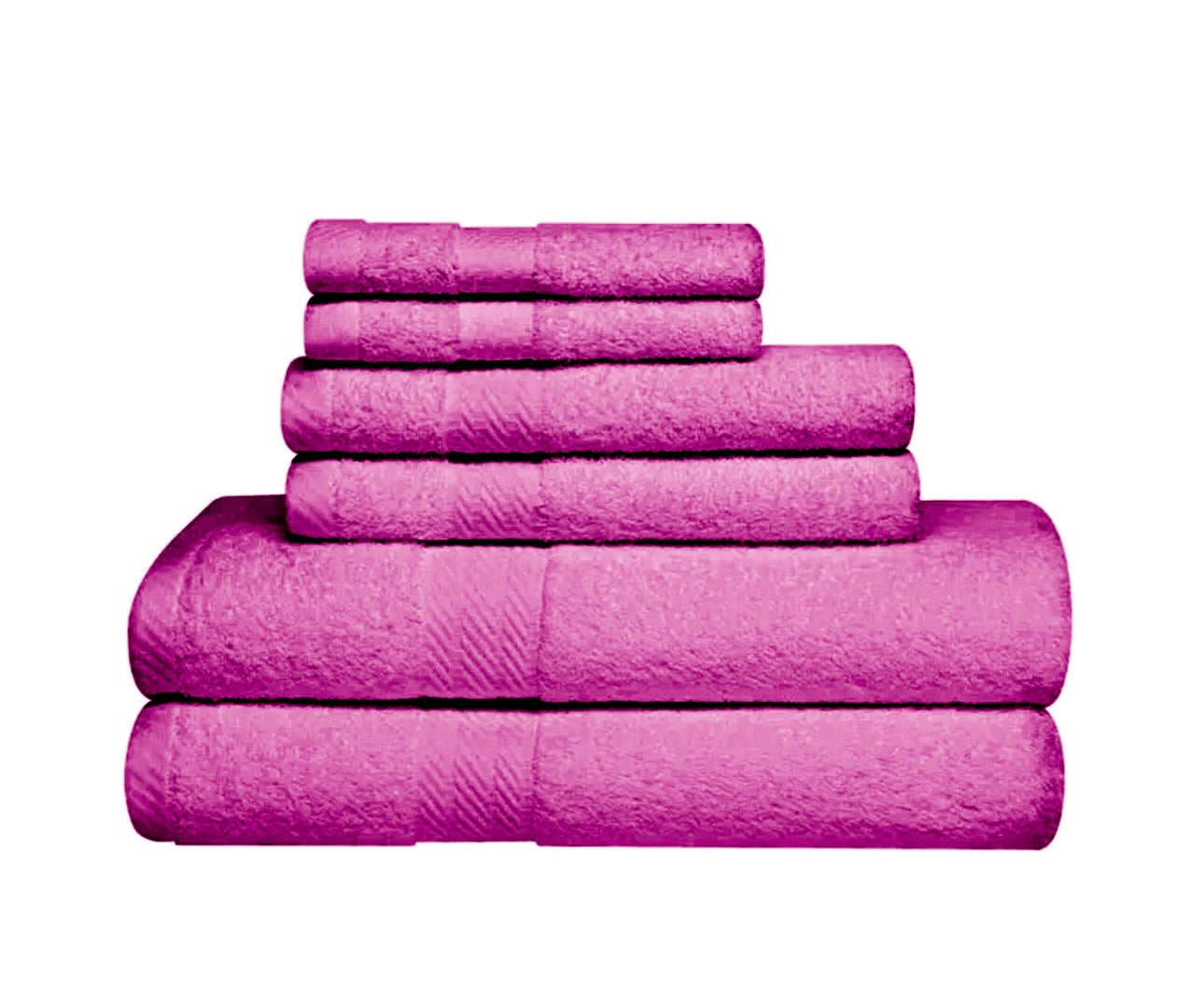 6-Piece 100% Cotton Towel Bale Set, 2 Face Cloths, 2 Hand Towels, 2 Bath Towels