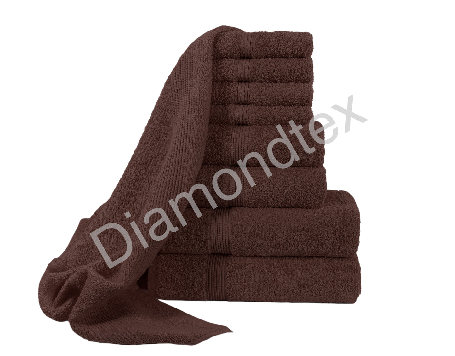 8 Piece Towel Bale Set, 100% Cotton, 2 Bath Towels, 2 Hand Towels, 4 Face Cloths, 500GSM, Durable and Absorbent, Gift Set