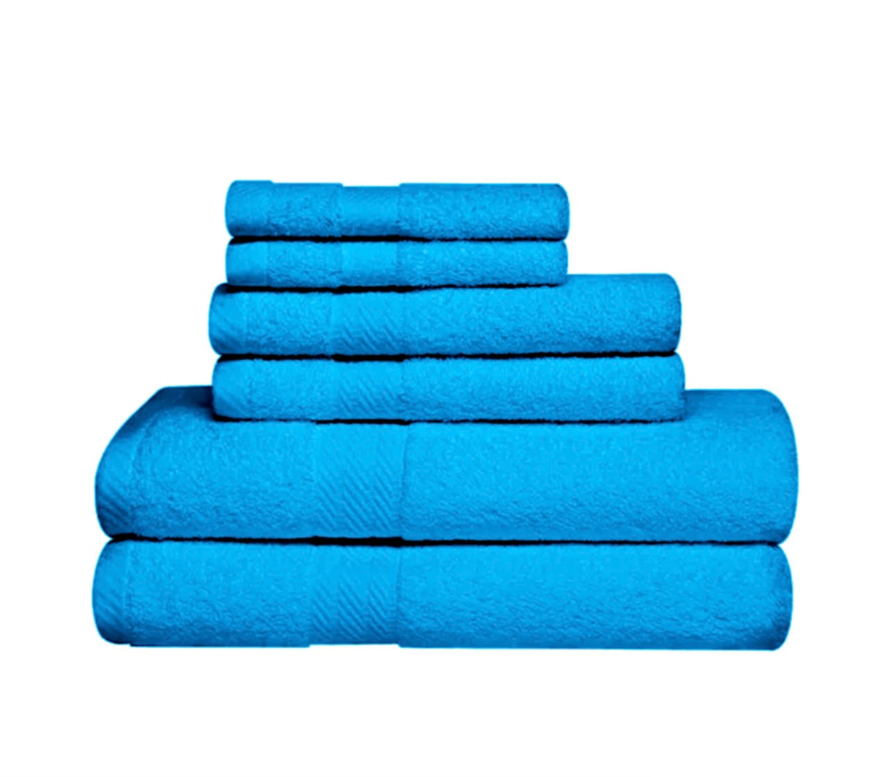 6-Piece 100% Cotton Towel Bale Set, 2 Face Cloths, 2 Hand Towels, 2 Bath Towels