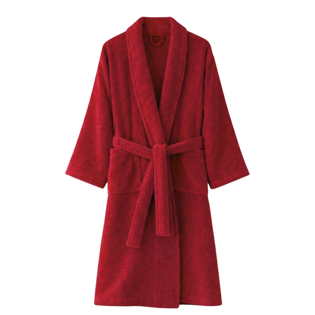 Mens and Ladies Shawl Collar Bathrobe 100% Egyptian Cotton Unisex Shawl Collar Dressing Gown Terry Towelling Bathrobe One Size