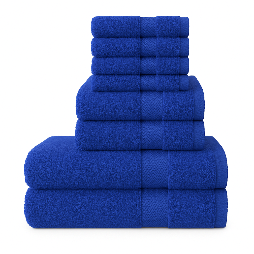 8 Piece Luxury Towel Bale Set – 500 GSM 100% Cotton Towels | Bath, Hand & Face