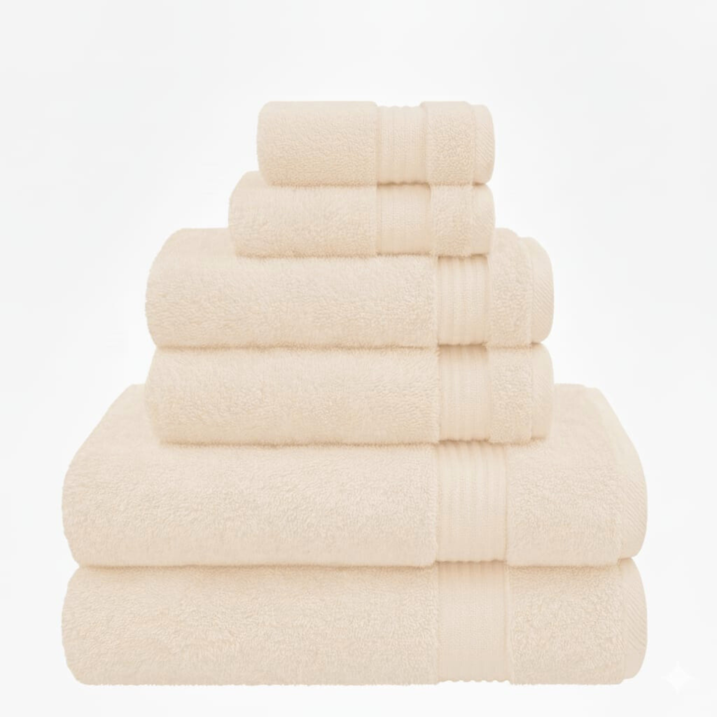6 Piece 100% Cotton Towel Set – 500 GSM Soft & Absorbent Bath, Hand & Face Towels