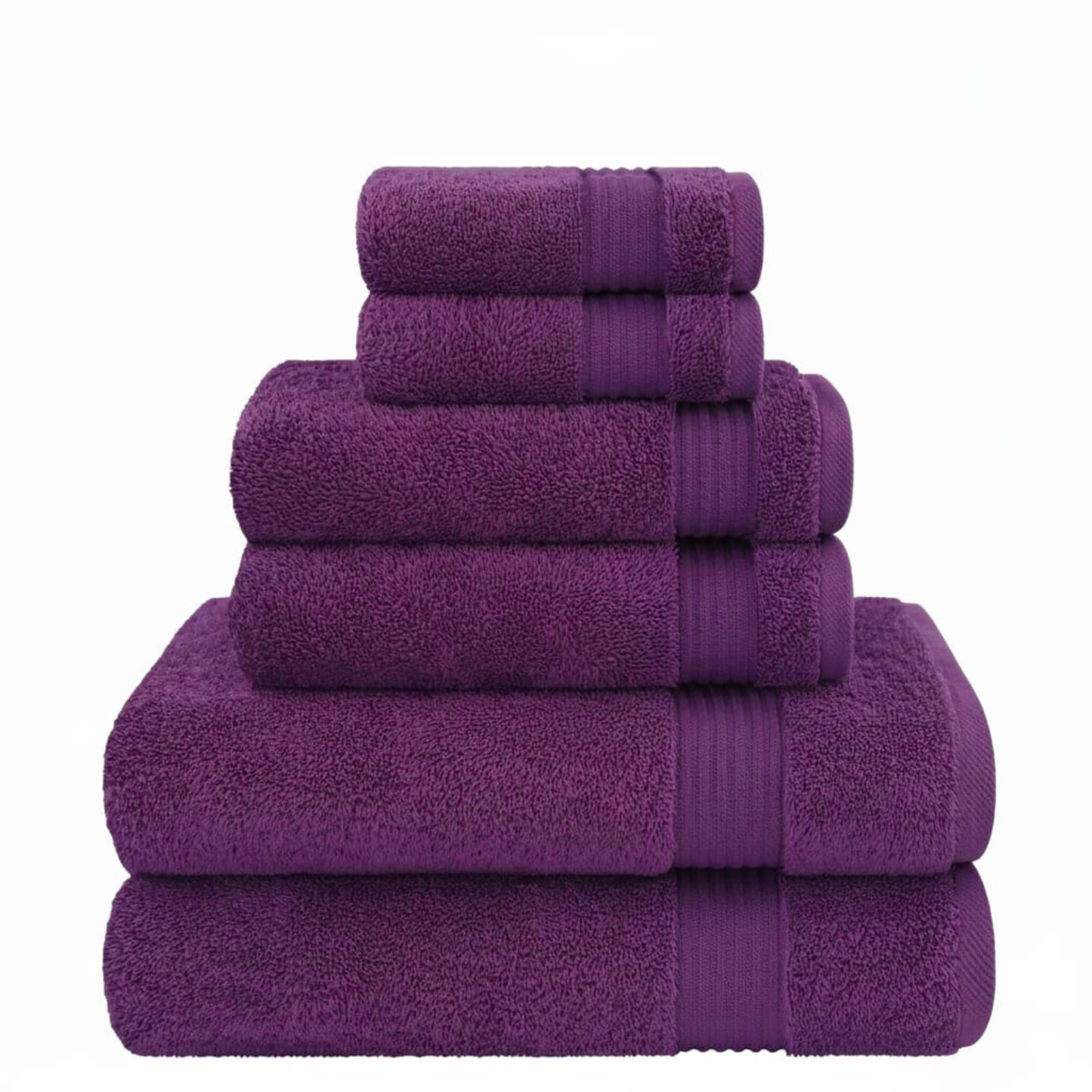 6 Piece 100% Cotton Towel Set – 500 GSM Soft & Absorbent Bath, Hand & Face Towels