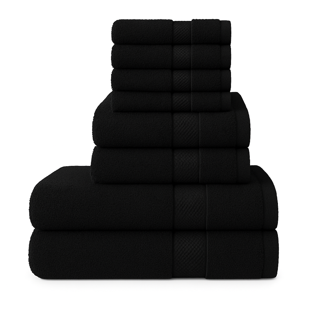 8 Piece Luxury Towel Bale Set – 500 GSM 100% Cotton Towels | Bath, Hand & Face