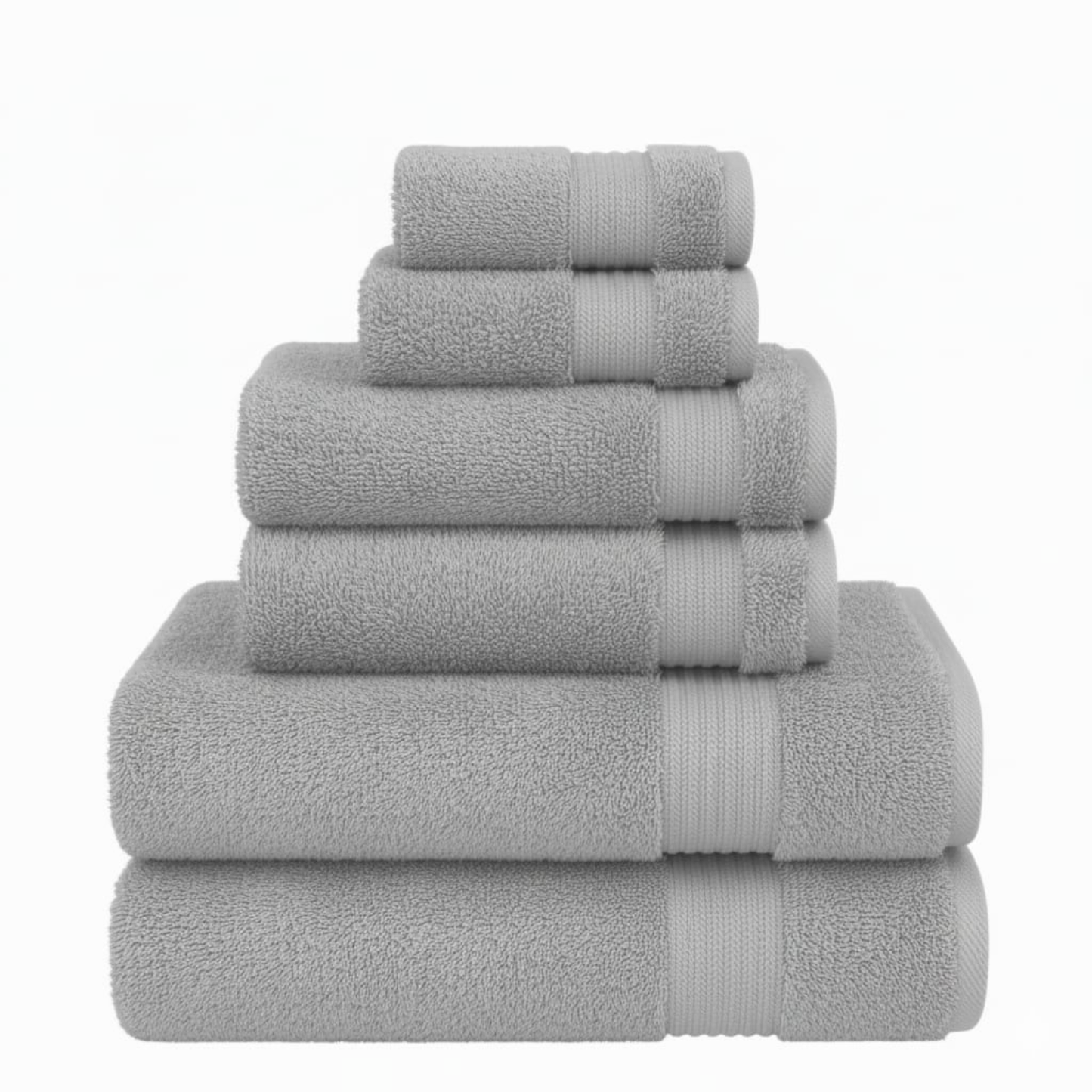 6 Piece 100% Cotton Towel Set – 500 GSM Soft & Absorbent Bath, Hand & Face Towels