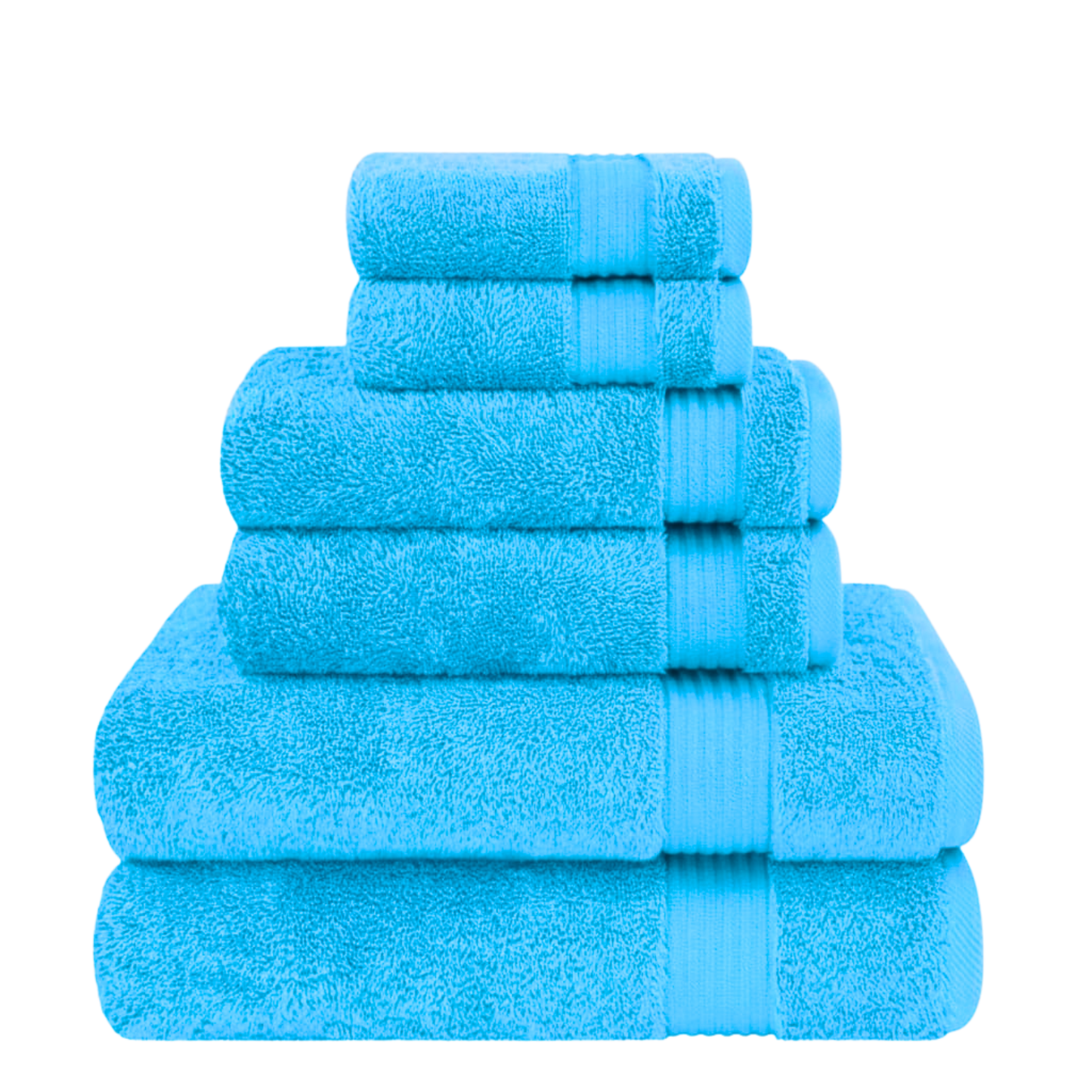 6 Piece 100% Cotton Towel Set – 500 GSM Soft & Absorbent Bath, Hand & Face Towels