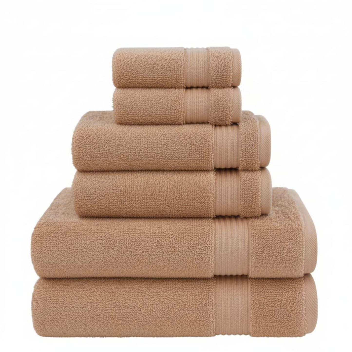 6 Piece 100% Cotton Towel Set – 500 GSM Soft & Absorbent Bath, Hand & Face Towels