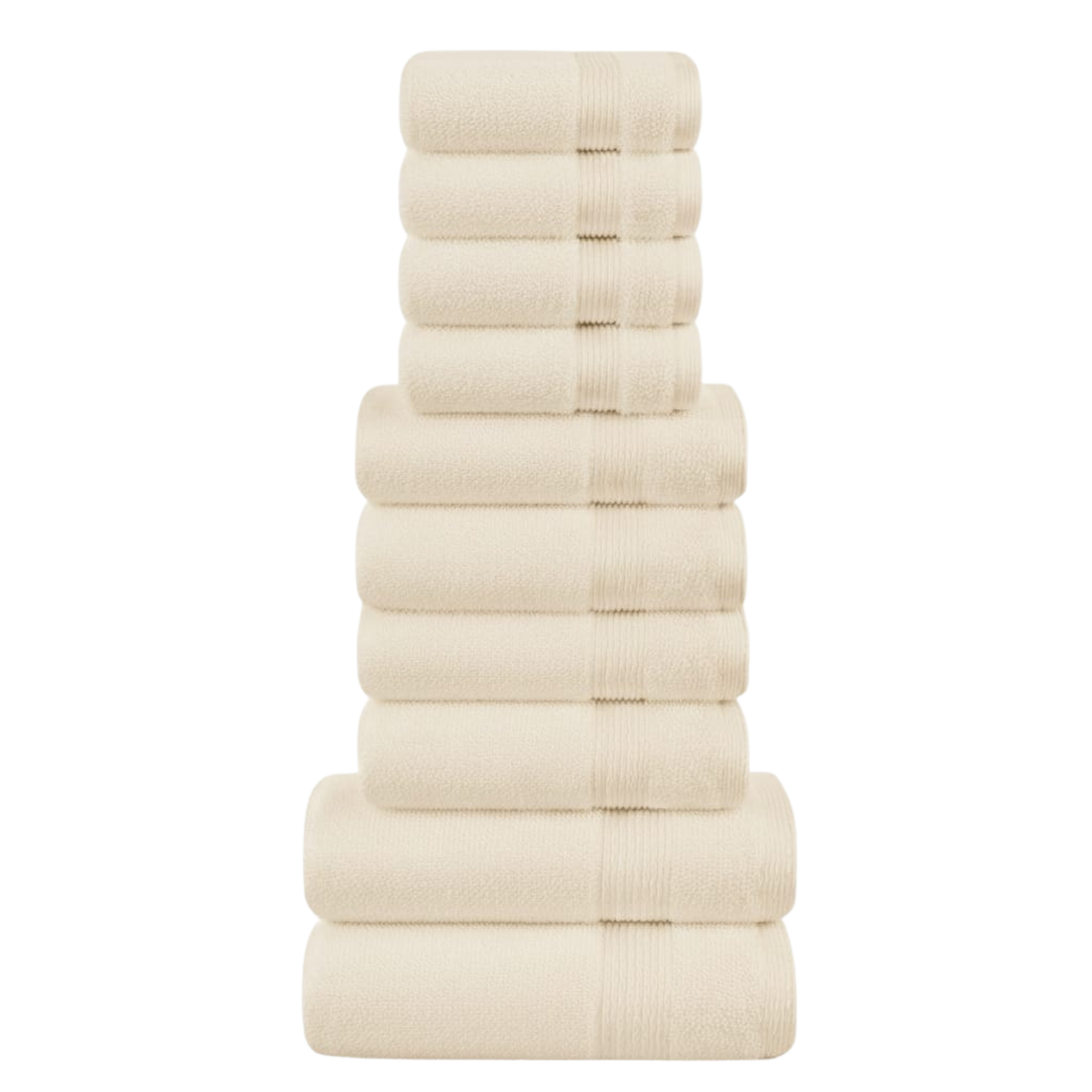 Bale Set Of 10, 500 GSM, 4 Face Cloths, 2 Hand Towels, 2 Bath Towels, 2 Bath Sheets, 100% Cotton