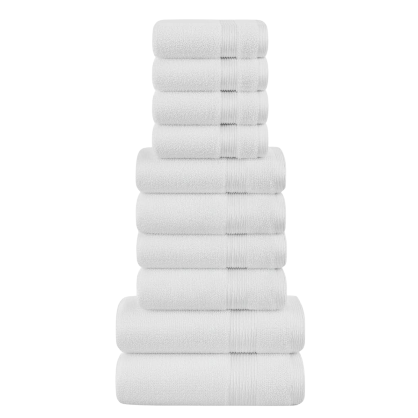 Bale Set Of 10, 500 GSM, 4 Face Cloths, 2 Hand Towels, 2 Bath Towels, 2 Bath Sheets, 100% Cotton