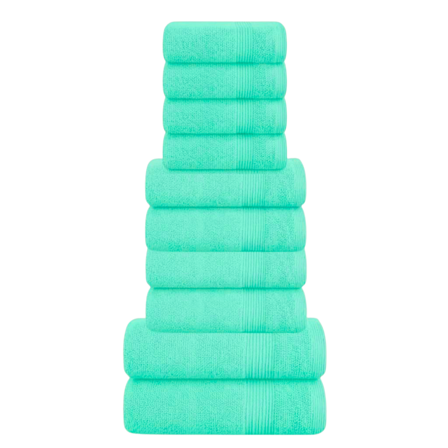 Bale Set Of 10, 500 GSM, 4 Face Cloths, 2 Hand Towels, 2 Bath Towels, 2 Bath Sheets, 100% Cotton