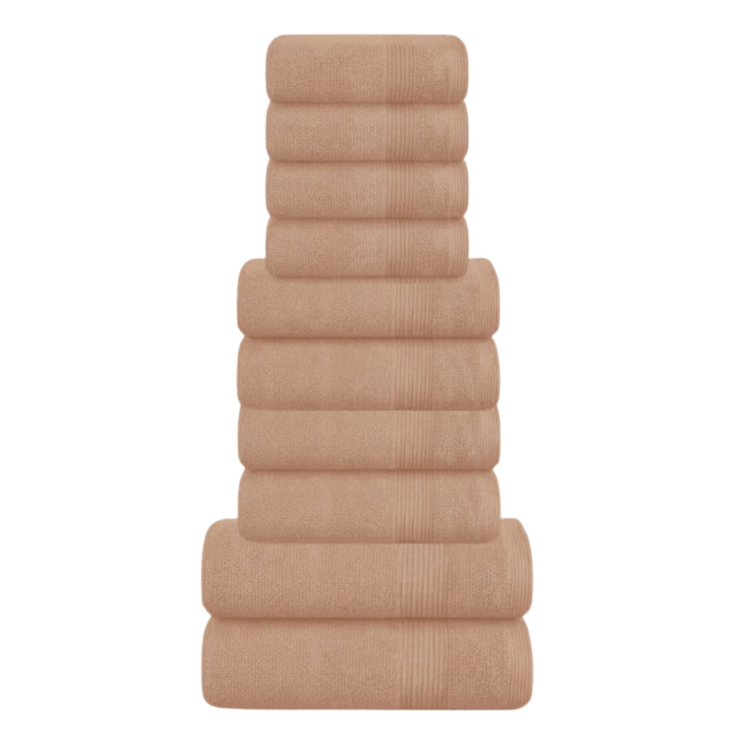 Bale Set Of 10, 500 GSM, 4 Face Cloths, 2 Hand Towels, 2 Bath Towels, 2 Bath Sheets, 100% Cotton