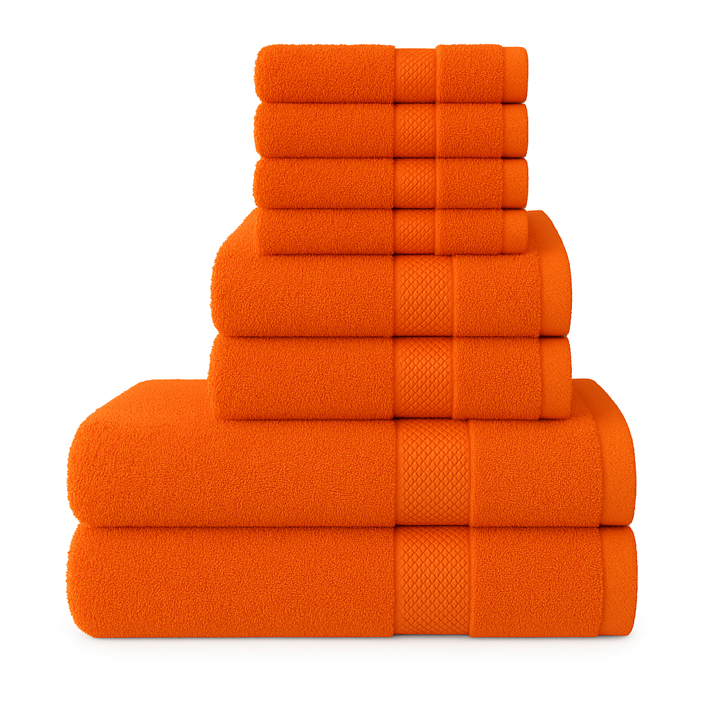 8 Piece Luxury Towel Bale Set – 500 GSM 100% Cotton Towels | Bath, Hand & Face