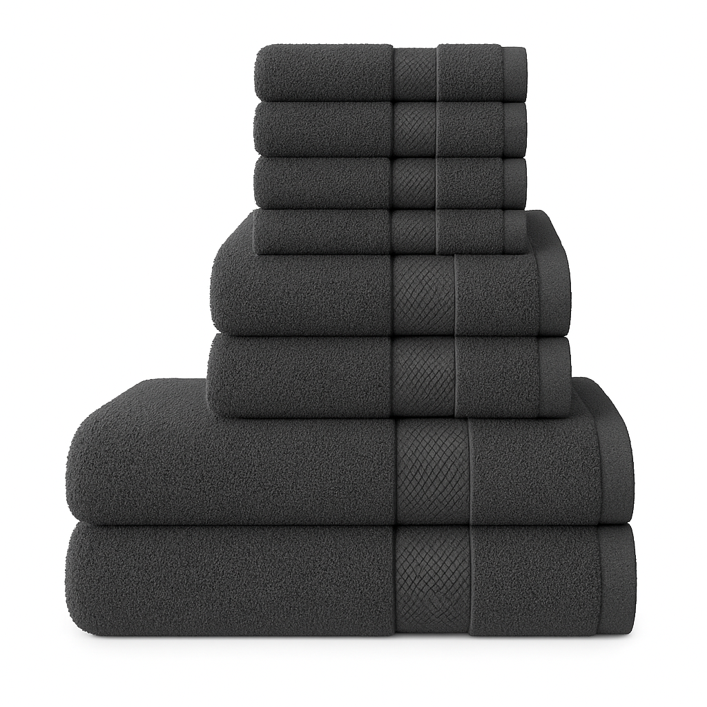 8 Piece Luxury Towel Bale Set – 500 GSM 100% Cotton Towels | Bath, Hand & Face