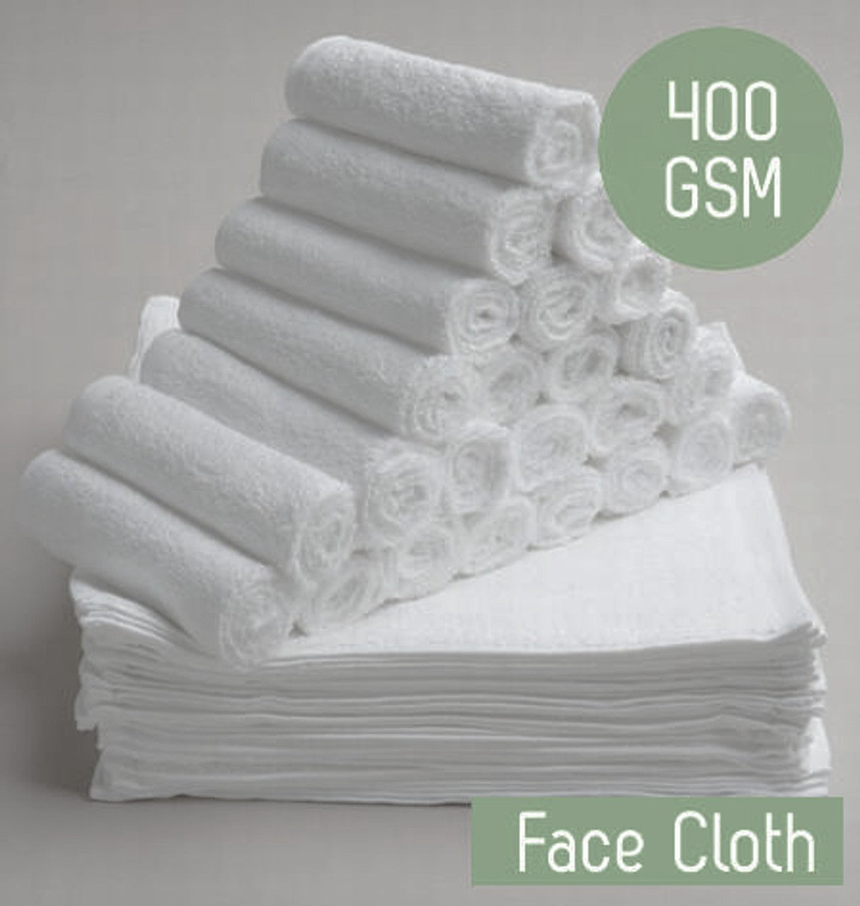 400 GSM Hotel Face Cloths White 