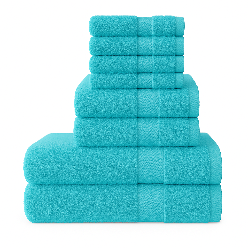 8 Piece Luxury Towel Bale Set – 500 GSM 100% Cotton Towels | Bath, Hand & Face