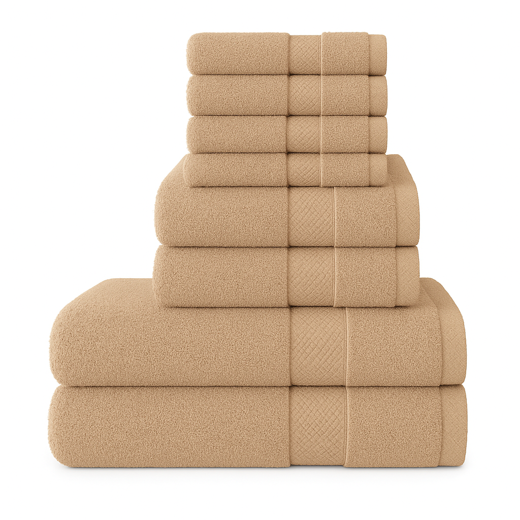 8 Piece Luxury Towel Bale Set – 500 GSM 100% Cotton Towels | Bath, Hand & Face