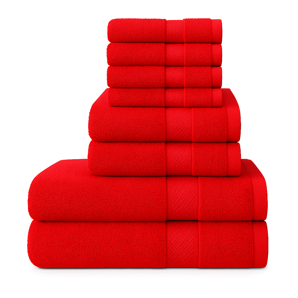8 Piece Luxury Towel Bale Set – 500 GSM 100% Cotton Towels | Bath, Hand & Face