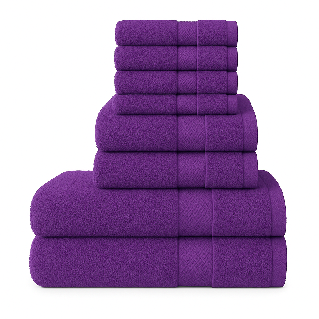 8 Piece Luxury Towel Bale Set – 500 GSM 100% Cotton Towels | Bath, Hand & Face