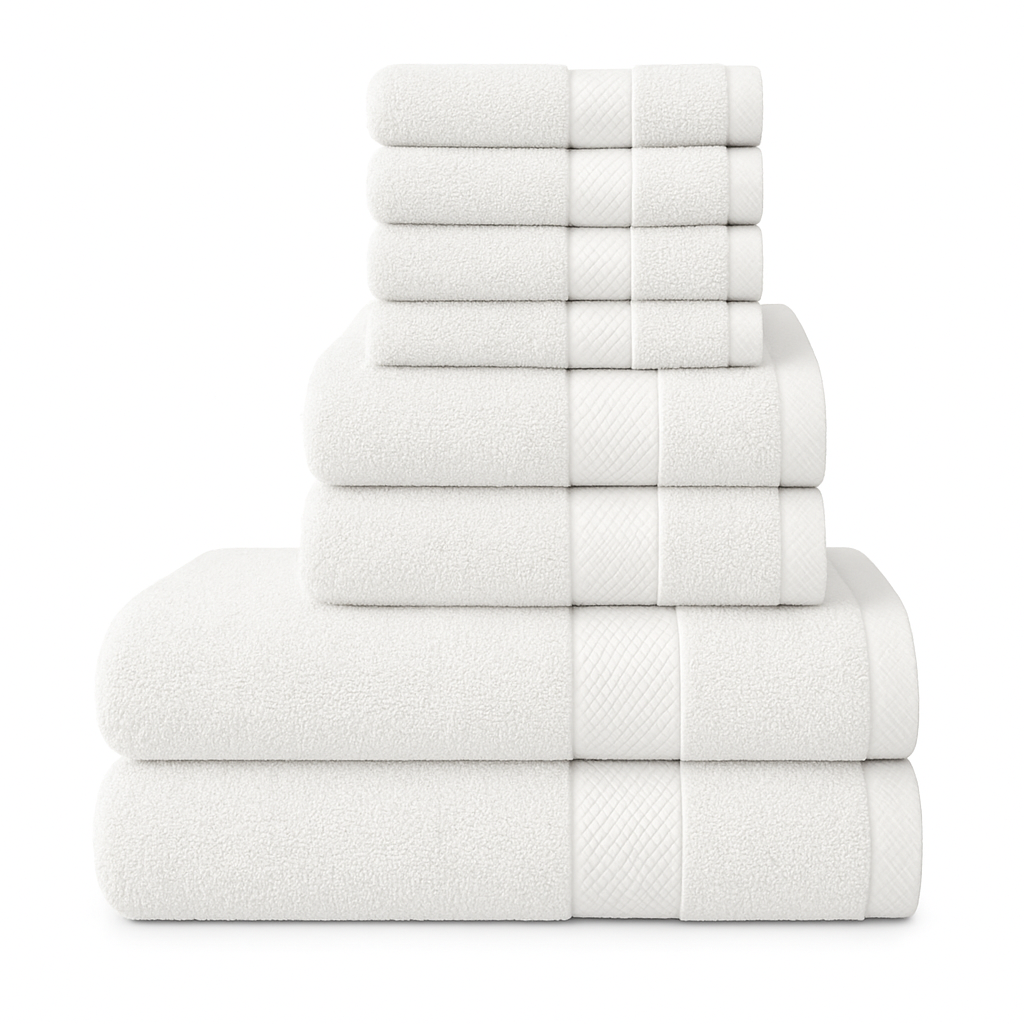8 Piece Luxury Towel Bale Set – 500 GSM 100% Cotton Towels | Bath, Hand & Face