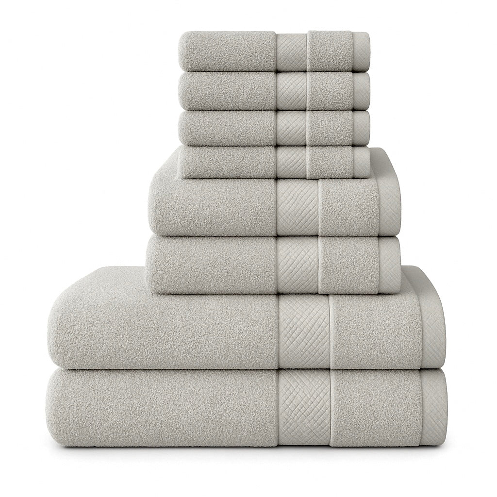 8 Piece Luxury Towel Bale Set – 500 GSM 100% Cotton Towels | Bath, Hand & Face