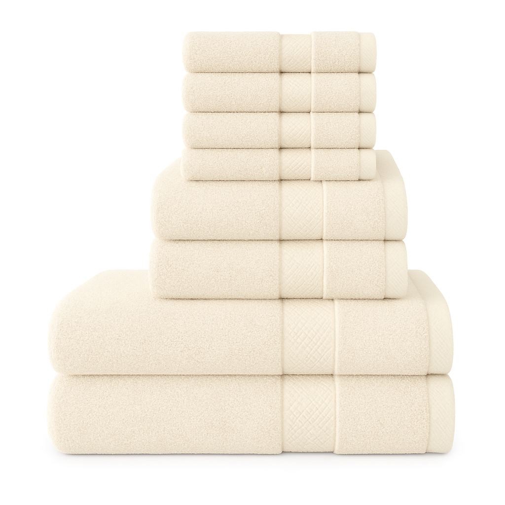 8 Piece Luxury Towel Bale Set – 500 GSM 100% Cotton Towels | Bath, Hand & Face