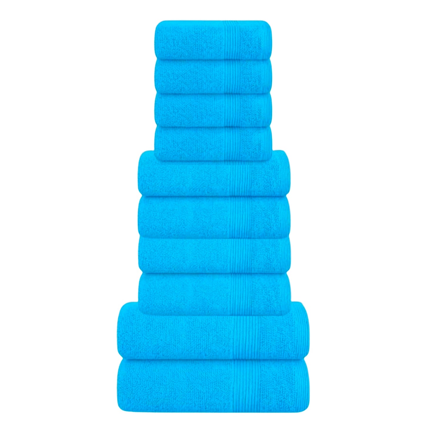 Bale Set Of 10, 500 GSM, 4 Face Cloths, 2 Hand Towels, 2 Bath Towels, 2 Bath Sheets, 100% Cotton