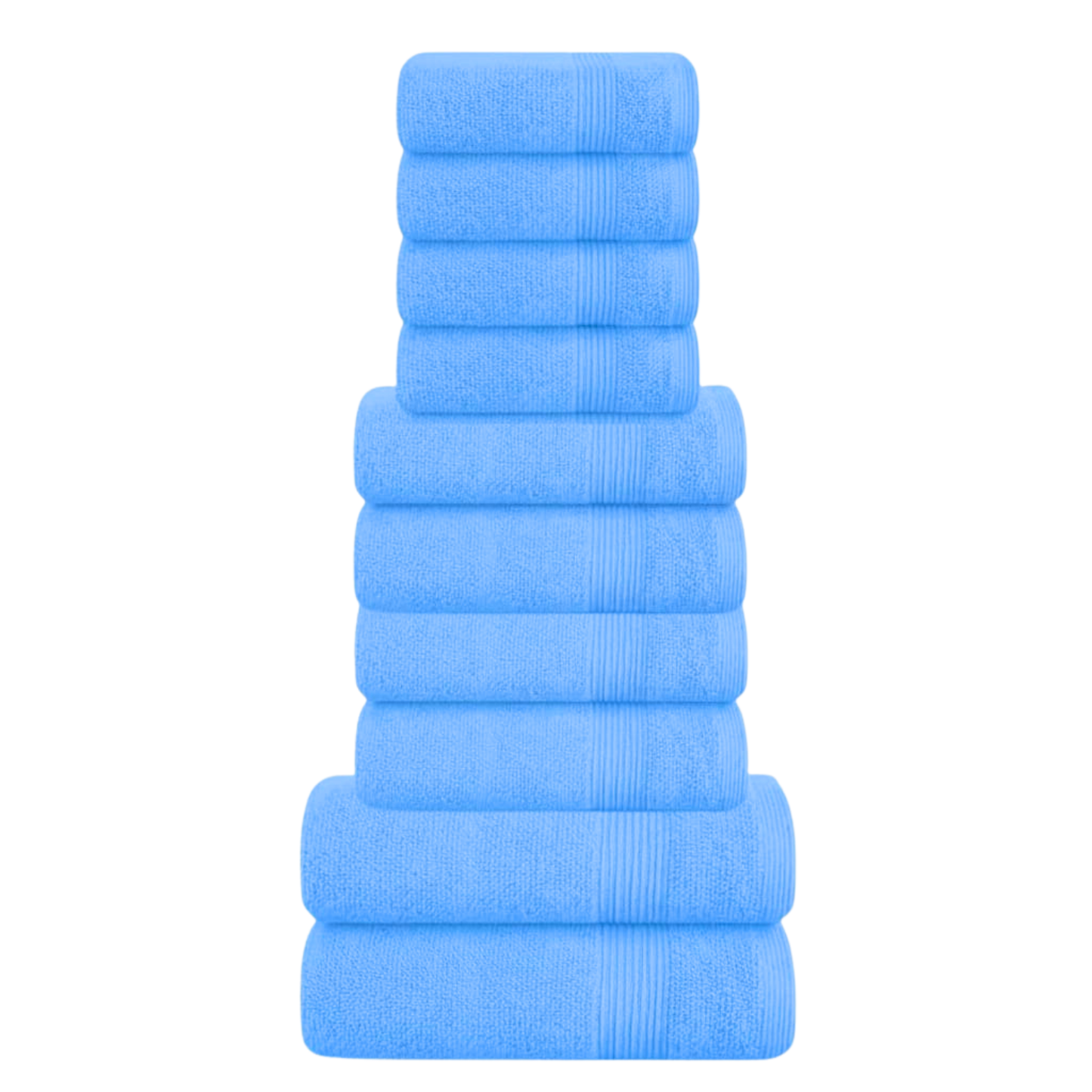 Bale Set Of 10, 500 GSM, 4 Face Cloths, 2 Hand Towels, 2 Bath Towels, 2 Bath Sheets, 100% Cotton