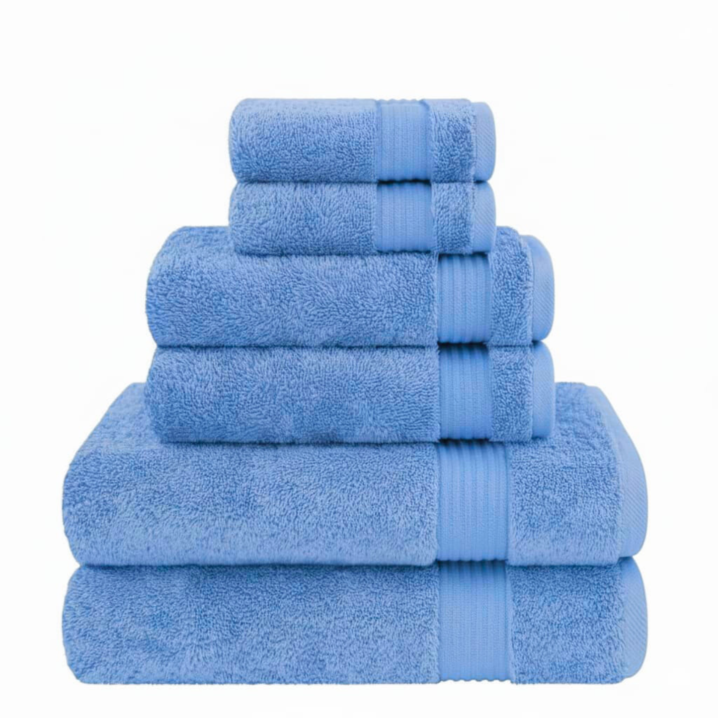 6 Piece 100% Cotton Towel Set – 500 GSM Soft & Absorbent Bath, Hand & Face Towels