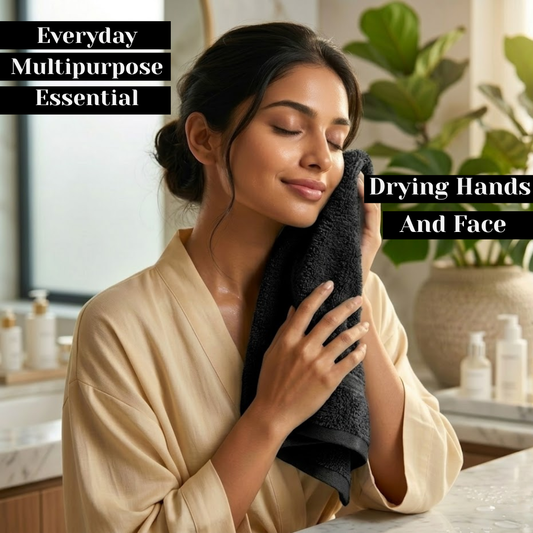 500 GSM Face Towels 30x30cm – 100% Cotton, Super Soft & Absorbent