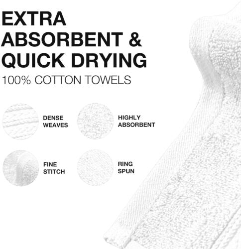 500GSM Super Soft Hand Towels, 100% Egyptian Cotton, Size 50x80cm