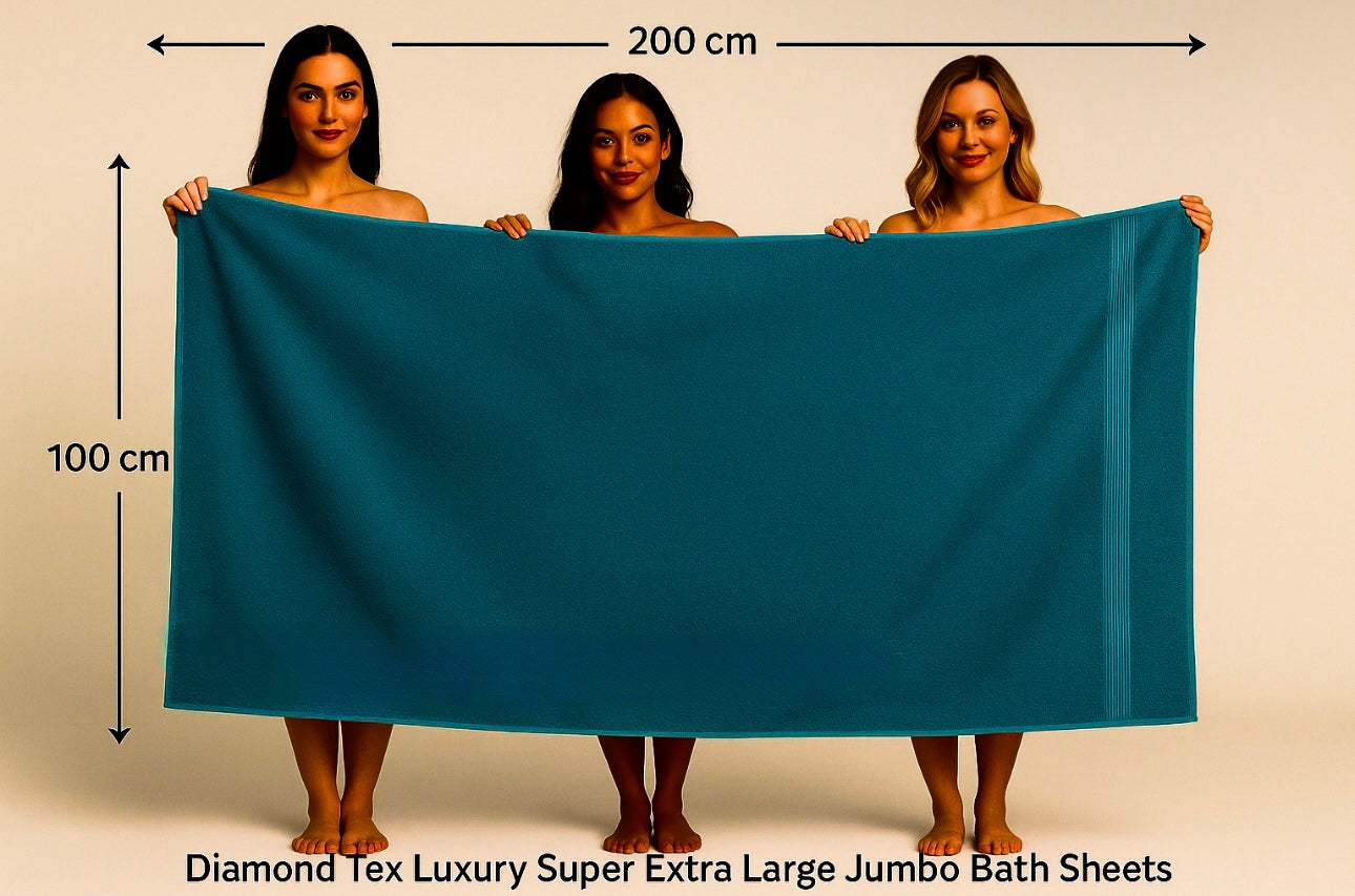 Luxury Super Extra Large Jumbo Bath Sheets 100x200cm – 550 GSM Cotton Towels, Super Soft & Highly Absorbent