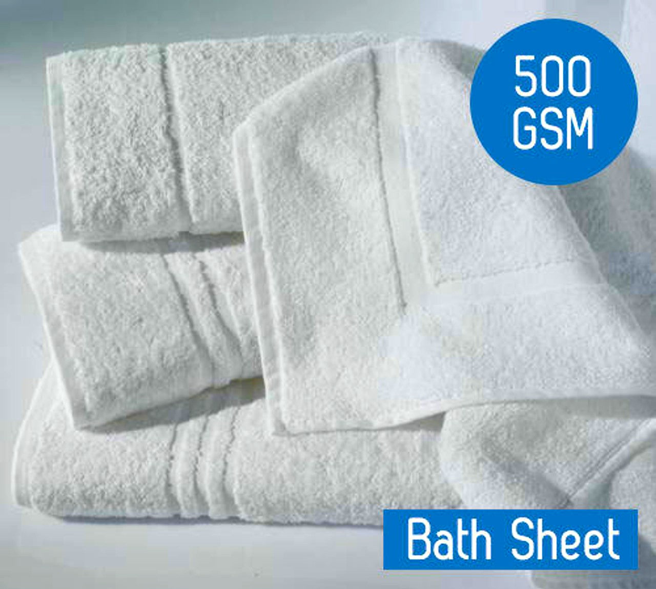 500 GSM Hotel Bath Sheets White 