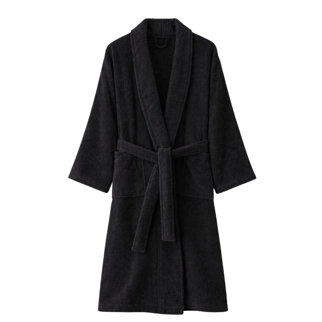 Mens and Ladies Shawl Collar Bathrobe 100% Egyptian Cotton Unisex Shawl Collar Dressing Gown Terry Towelling Bathrobe One Size