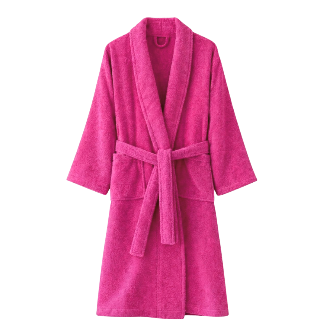 Mens and Ladies Shawl Collar Bathrobe 100% Egyptian Cotton Unisex Shawl Collar Dressing Gown Terry Towelling Bathrobe One Size