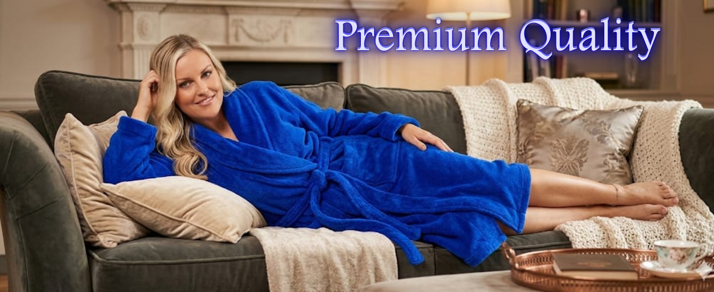 Mens and Ladies Shawl Collar Bathrobe 100% Egyptian Cotton Unisex Shawl Collar Dressing Gown Terry Towelling Bathrobe One Size